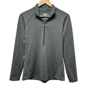 REI Co-op Quarter Zip Pullover Womens Large Gray Performance Activewear Gorpcore